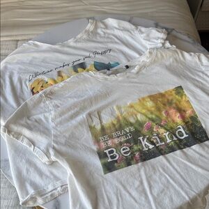 White Graphic T-Shirts with Inspirational Text